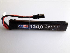 АКБ BlueMAX 7.4V Lipo 1200mAh 20C stick 13.3x21x128 М-серия цевье, приклад, G36