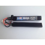 АКБ BlueMAX 7.4V Lipo 3000mAh 20C nunchuck 2x (17.6x25x128) М-серия цевье, приклад