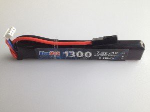АКБ BlueMAX 7.4V Lipo 1300mAh 20C stick 13.5x21x128mm приклад весло, крейнсток, АК под крышку
