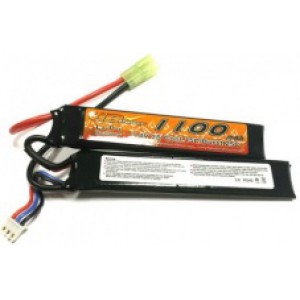 Аккумулятор Li-po 1100H15C 7.4V двухлепестковый 6*21*103 мм (VB)