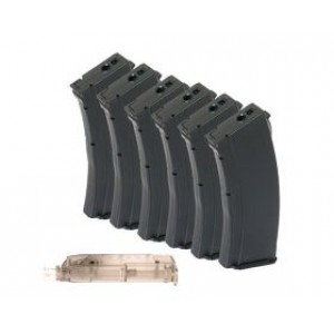 SRC Set of six AK74 series magazine for 100 BB`s 