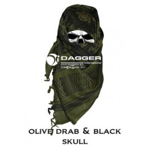 АРАФАТКА Tactical Shemagh OD/Black Color Skulls код DAGGER DI-9056