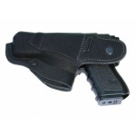 PlayTech Кобура кожаная на ремень и на бедро для Glock, черная