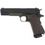 Страйкбольный пистолет Colt 1911 металл, Blow Back, CO2 Olive (KJW)