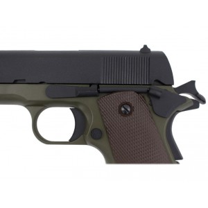 Страйкбольный пистолет Colt 1911 металл, Blow Back, CO2 Olive (KJW)