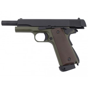 Страйкбольный пистолет Colt 1911 металл, Blow Back, CO2 Olive (KJW)