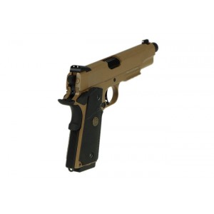 Страйкбольный пистолет KJW COLT M1911 M.E.U. GBB, СО2, TAN, металл, резьба на стволе [KP-07-TBC.CO2 TAN]