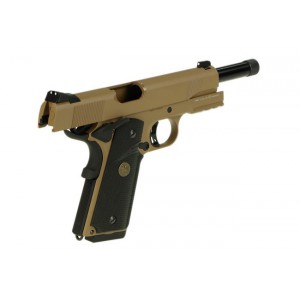 Страйкбольный пистолет KJW COLT M1911 M.E.U. GBB, GAS, TAN, металл, резьба на стволе - KP-07-TBC.GAS TAN