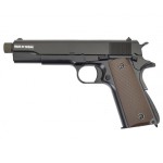 Страйкбольный пистолет KJW COLT M1911A1 GBB, CO2, черный, металл, ствол с резьбой 1911-TBC.CO2