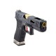 Страйкбольный пистолет WE GLOCK-18 G-Force металл слайд, черная рамка, черный слайд, золоченый ствол WE-G002WET-1