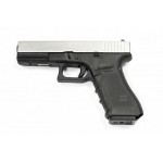 СТРАЙКБОЛЬНЫЙ ПИСТОЛЕТ WE GLOCK-17 GEN4 ХРОМ МЕТАЛЛ СЛАЙД WE-G001B-SV