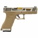 Страйкбольный пистолет WE GLOCK-18 G-Force металл слайд, TAN рамка, хромированный слайд, золоченый ствол WE-G002WET-4