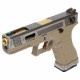 Страйкбольный пистолет WE GLOCK-18 G-Force металл слайд, TAN рамка, хромированный слайд, золоченый ствол WE-G002WET-4