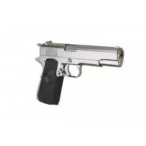 Страйкбольный пистолет WE Colt 1911 M.E.U. хром GBB, металл, GAS