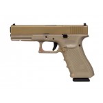 Страйкбольный пистолет WE Glock 17 gen. 5, металл слайд, сменные накладки, TAN [WE-G001VB-TAN]