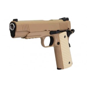 Страйкбольный пистолет WE COLT М1911А1 Kimber with Rail Tan металл, GBB, WE-E010-TAN