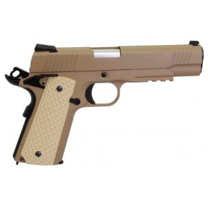 Страйкбольный пистолет WE COLT М1911А1 Kimber with Rail Tan металл, GBB, WE-E010-Tan