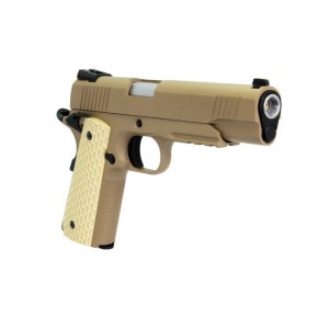 Страйкбольный пистолет WE COLT М1911А1 Kimber with Rail Tan металл, GBB, WE-E010-TAN
