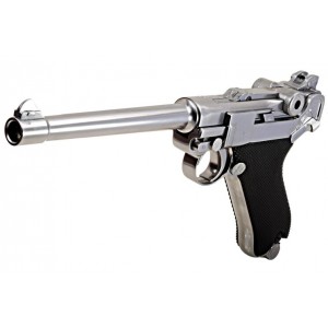 WE Модель пистолета  Luger 'Parabellum' P-08 MIDDLE, хром
