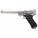 WE Модель пистолета  Luger 'Parabellum' P-08 MIDDLE, хром 6 дюймов