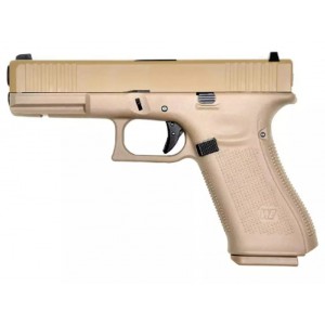 Страйкбольный пистолет WE GLOCK-17 gen5, металл слайд, сменные накладки, TAN F Version WE-G001FVB-TAN