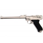 Страйкбольный пистолет WE P-08 8", металл, хромированный, WE-P006