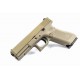 Страйкбольный пистолет WE Glock 17 gen. 5, металл слайд, сменные накладки, TAN [WE-G001VB-TAN]