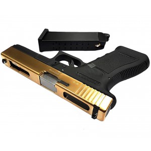 Страйкбольный пистолет WE GLOCK-18 gen3, авт, металл слайд, Titanium Version арт.: WE-G002A-TG