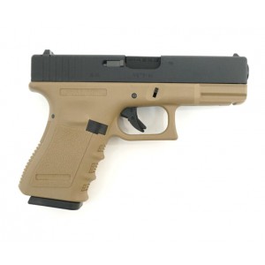 ПИСТОЛЕТ ПНЕВМ. WE GLOCK-19 gen3, металл слайд WE-TAN