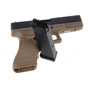 Страйкбольный пистолет WE GLOCK-18 gen3, авт, металл слайд WE-G002A-TAN