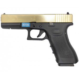 Страйкбольный пистолет WE G17 gen.3 Titanium Version Black GBB GAS WE-G001A-TG