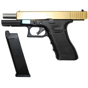 Страйкбольный пистолет WE G17 gen.3 Titanium Version Black GBB GAS WE-G001A-TG