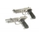 Страйкбольный пистолет WE M92 Hex cut silver gas HOPUP 6mm full metal GBB 25BBs