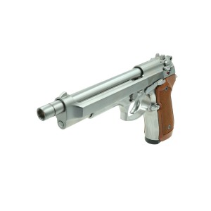 Страйкбольный пистолет WE M92 Long GBB Gas Full metal Chrome 6mm 25BBs [WE-M006]