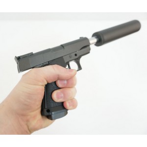 Страйкбольный пистолет Galaxy G.10A (Colt 1911 mini) с глушителем СПРИНГ
