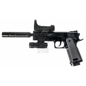 Страйкбольный пистолет COLT1911 Classic black пластик с глуш. SPRING (Galaxy) G.053A