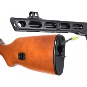 Модель пистолета-пулемета ППШ (PPSH SNOW WOLF AEG EBB) с двумя магазинами, металл, дерево, имитация отдачи (SW-09W)