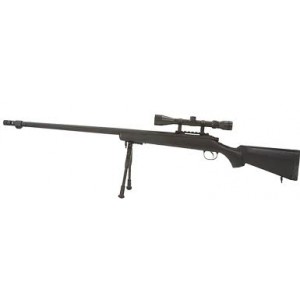 WELL модель снайперской винтовки MB07D Spring (with scope & bipod) BK