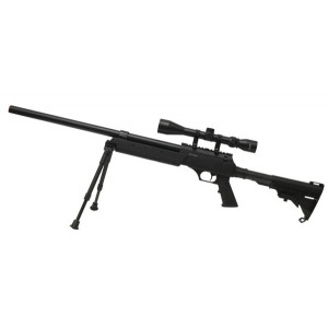 WELL модель снайперской винтовки MB06D Spring (with scope & bipod) BK