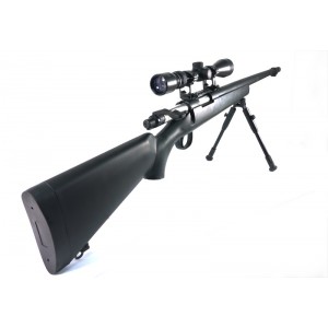 WELL модель снайперской винтовки MB07D Spring (with scope & bipod) BK