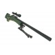 WELL Модель снайперской винтовки MB-01 Warrior Spring (with scope and bipod) - olive