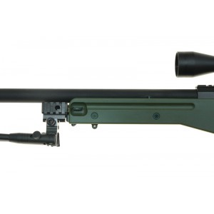 WELL Модель снайперской винтовки MB-01 Warrior Spring (with scope and bipod) - olive