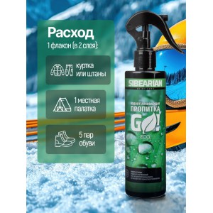 Водоотталкивающая пропитка на водной основе для ткани 250 мл SIBEARIAN GO! ECO, арт. 1117 [SIBEARIAN]