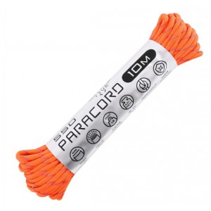 Паракорд 550 CORD nylon 10м RUS световозвращающий (neon orange) [CORD]